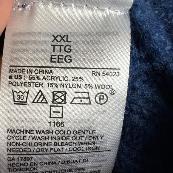 NWOT Old Navy Blue Pointelle Knit Ruffle Sleeve Sweater Plus Size XXL - Picture 9 of 9